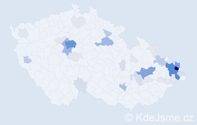 Příjmení: 'Chrobok', počet výskytů 165 v celé ČR