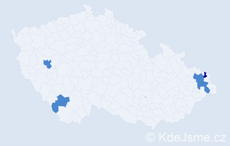 Příjmení: 'Getlerová', počet výskytů 7 v celé ČR