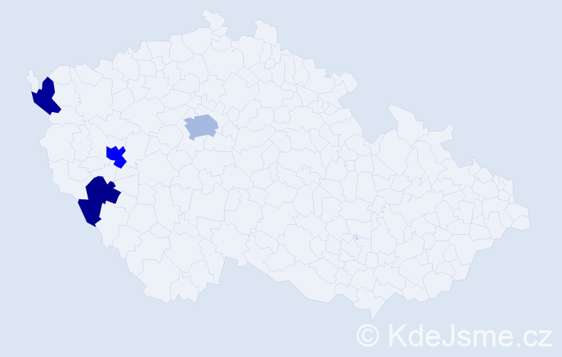 Příjmení: 'Tomášeková', počet výskytů 6 v celé ČR