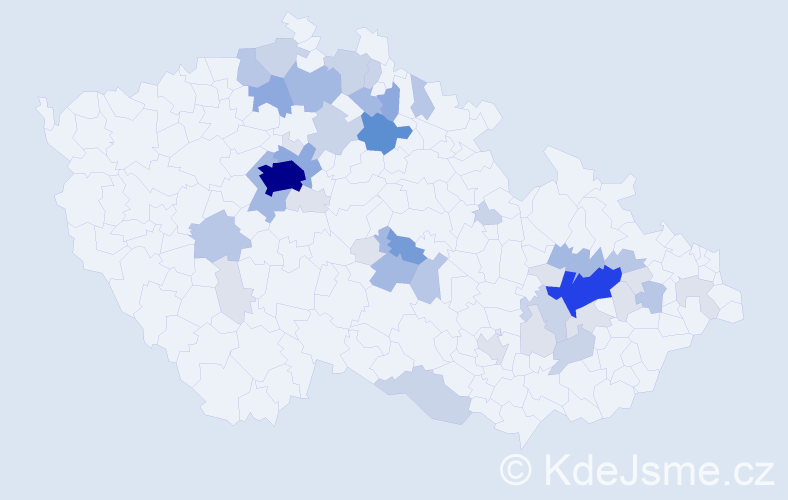 Příjmení: 'Knobová', počet výskytů 146 v celé ČR