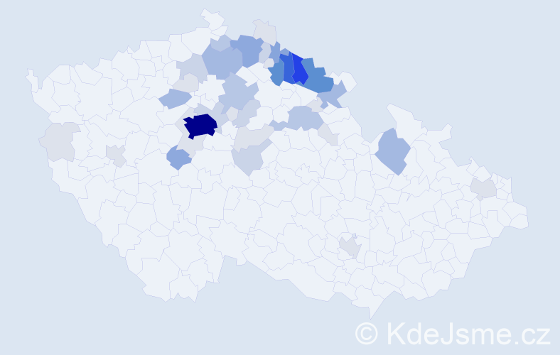 Příjmení: 'Bachtíková', počet výskytů 143 v celé ČR