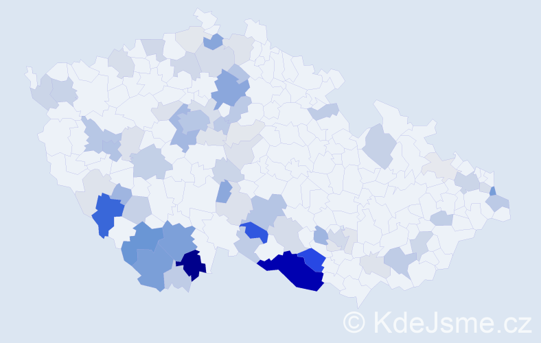 Příjmení: 'Pelech', počet výskytů 248 v celé ČR