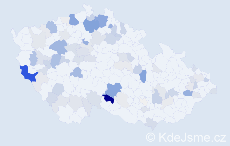 Příjmení: 'Pittnerová', počet výskytů 277 v celé ČR