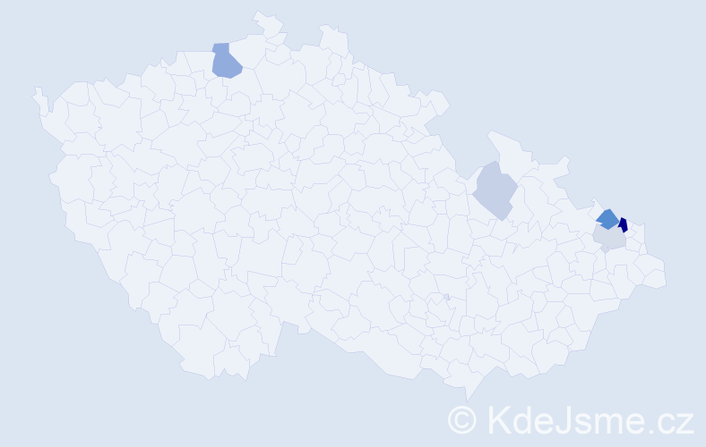 Příjmení: 'Raczek', počet výskytů 14 v celé ČR