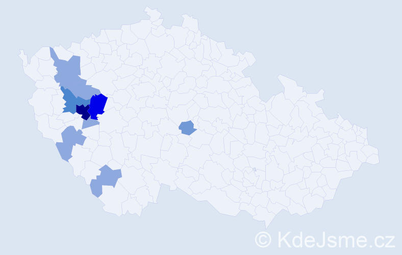 Příjmení: 'Prantnerová', počet výskytů 21 v celé ČR
