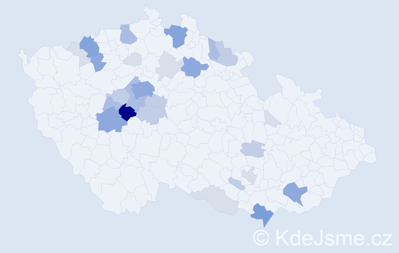 Příjmení: 'Kobík', počet výskytů 87 v celé ČR