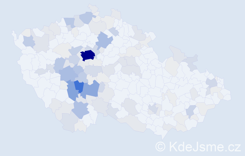 Příjmení: 'Kofroň', počet výskytů 458 v celé ČR