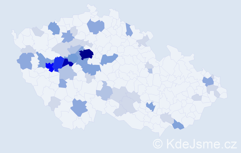 Příjmení: 'Kebrlová', počet výskytů 135 v celé ČR