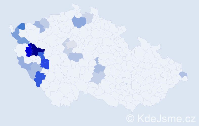 Příjmení: 'Boubelová', počet výskytů 43 v celé ČR