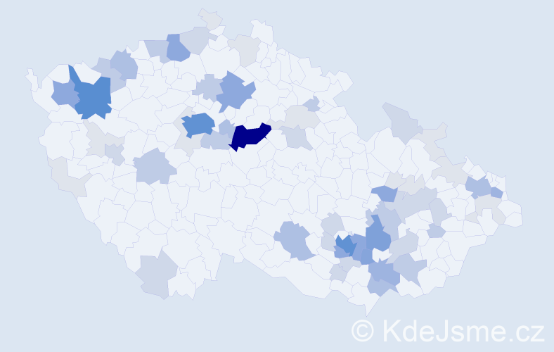 Příjmení: 'Čáslavová', počet výskytů 205 v celé ČR