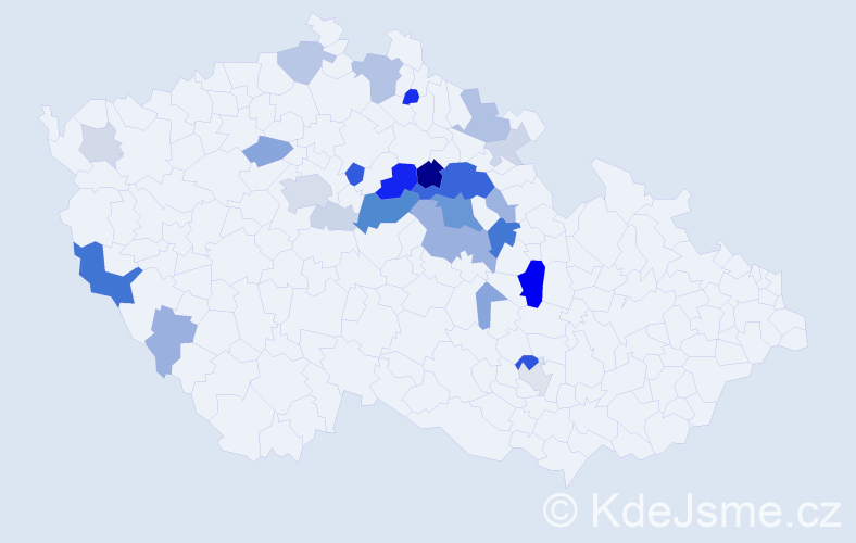 Příjmení: 'Bendák', počet výskytů 91 v celé ČR