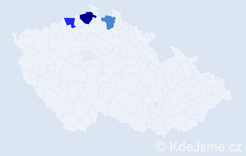 Příjmení: 'Baco', počet výskytů 19 v celé ČR