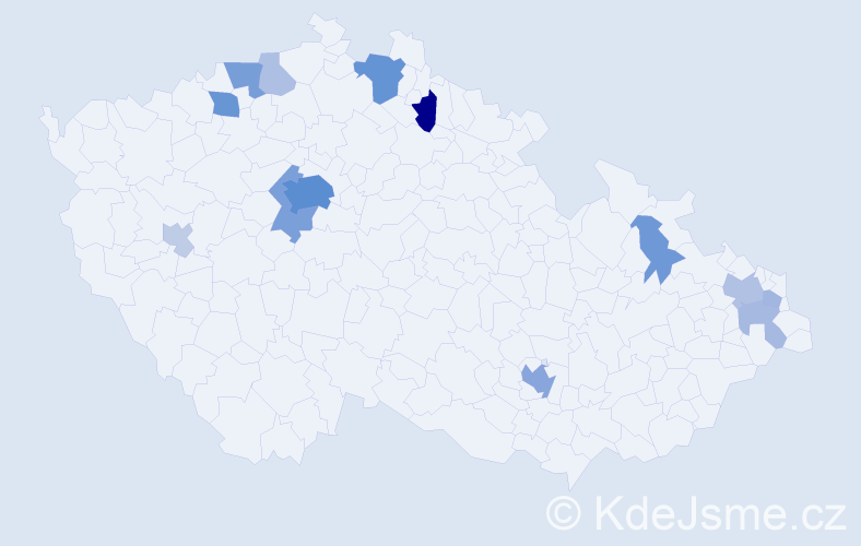 Příjmení: 'Hansen', počet výskytů 44 v celé ČR