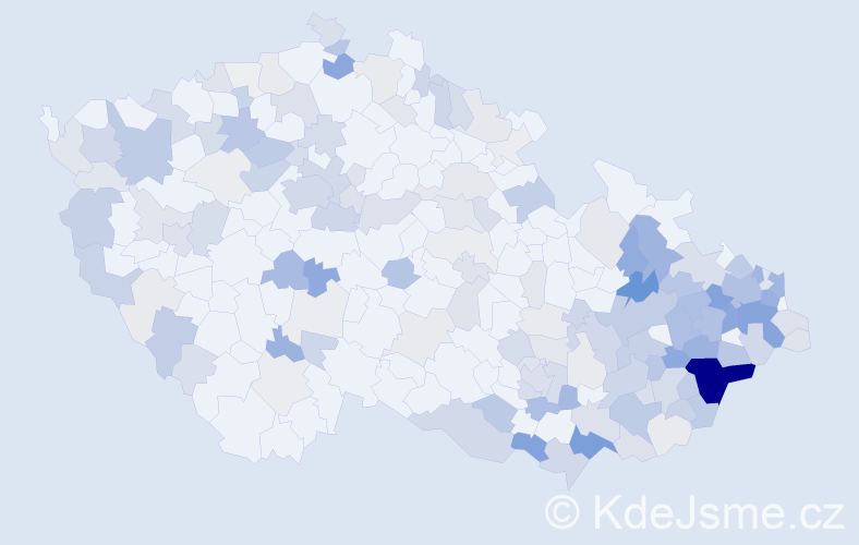 Příjmení: 'Mikuš', počet výskytů 638 v celé ČR