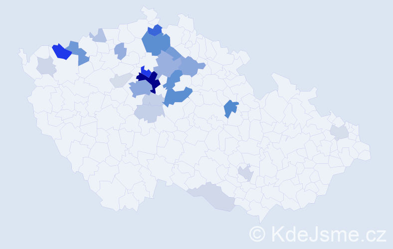 Příjmení: 'Choděrová', počet výskytů 92 v celé ČR