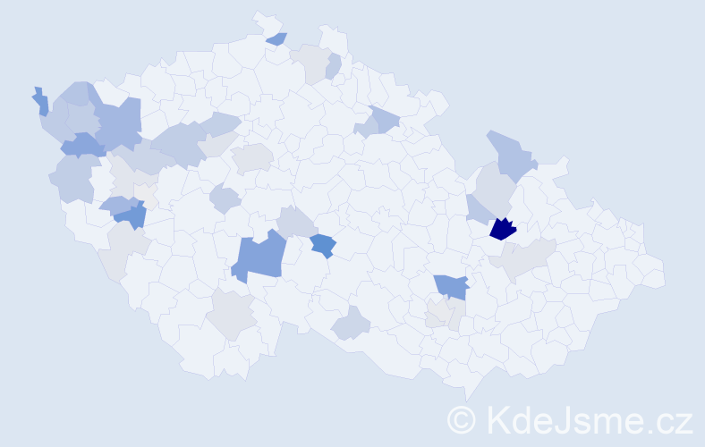 Příjmení: 'Pecher', počet výskytů 115 v celé ČR