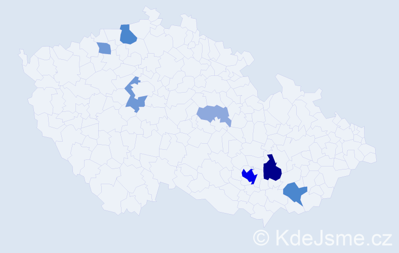 Příjmení: 'Melko', počet výskytů 22 v celé ČR