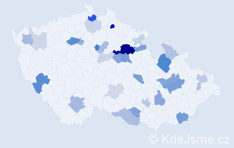 Příjmení: 'Csóka', počet výskytů 86 v celé ČR