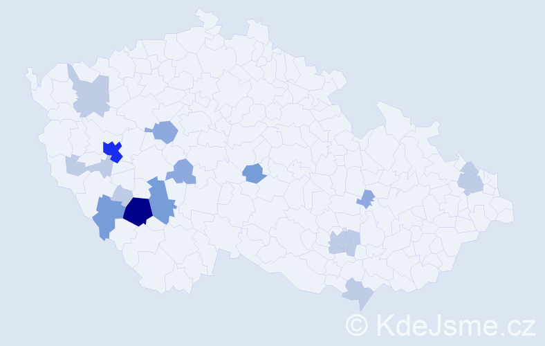 Příjmení: 'Bernad', počet výskytů 41 v celé ČR