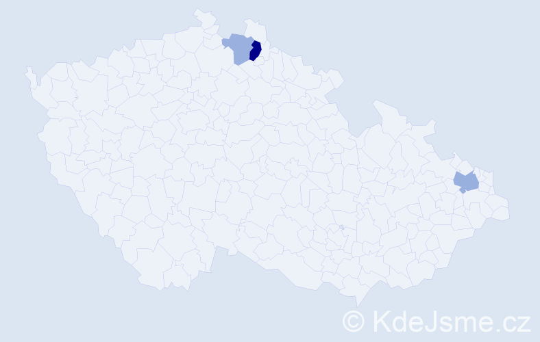 Příjmení: 'Apostolu', počet výskytů 6 v celé ČR