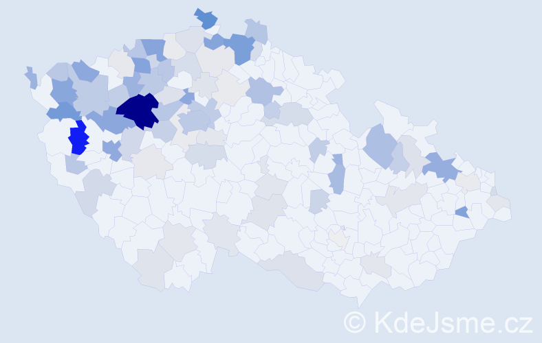 Příjmení: 'Koutecká', počet výskytů 302 v celé ČR