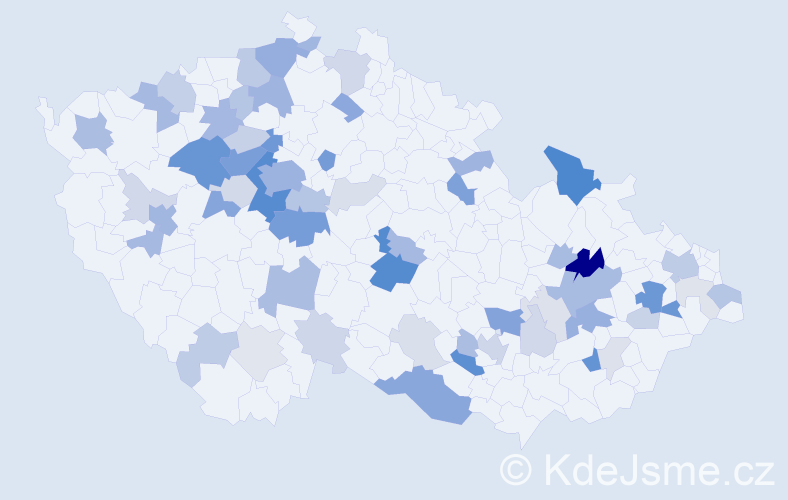 Příjmení: 'Kotouč', počet výskytů 192 v celé ČR