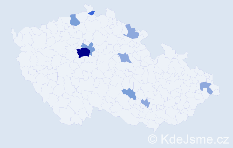 Příjmení: 'Vakulenko', počet výskytů 21 v celé ČR