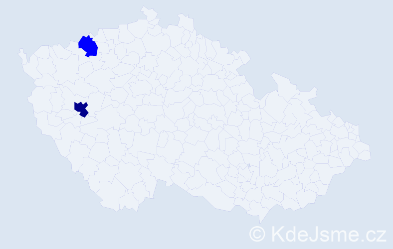 Příjmení: 'Bůha', počet výskytů 3 v celé ČR