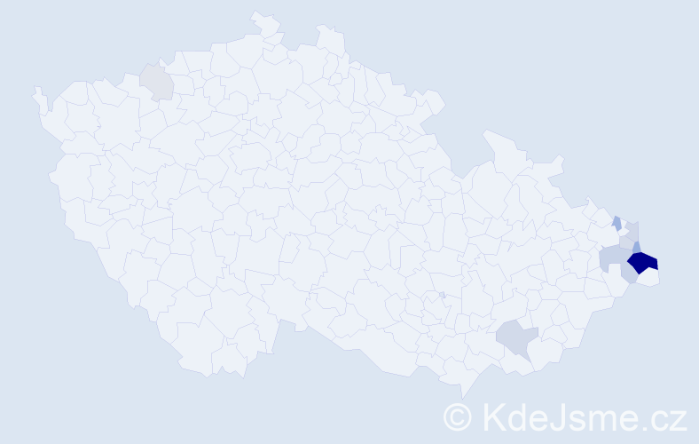 Příjmení: 'Kubaczka', počet výskytů 37 v celé ČR
