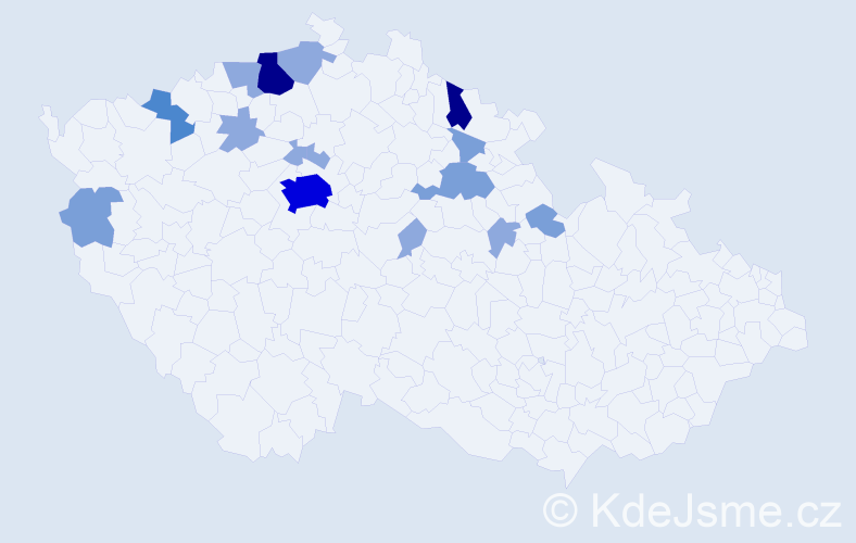 Příjmení: 'Trenkler', počet výskytů 38 v celé ČR
