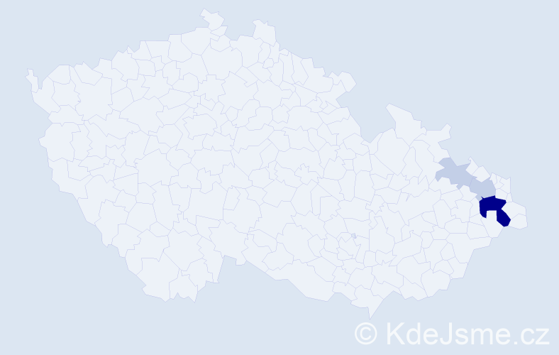 Příjmení: 'Stanošková', počet výskytů 13 v celé ČR