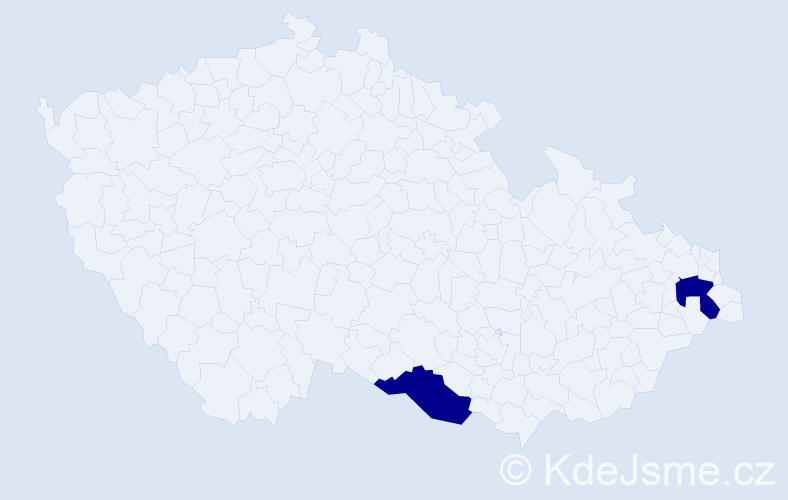 Příjmení: 'Rechtiková', počet výskytů 2 v celé ČR