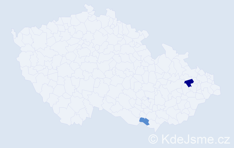 Příjmení: 'Tičer', počet výskytů 3 v celé ČR