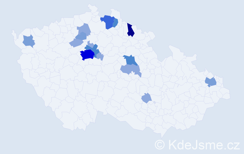 Příjmení: 'Kapeš', počet výskytů 38 v celé ČR