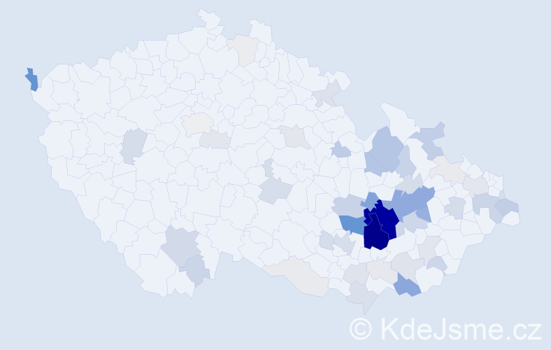 Příjmení: 'Crhonková', počet výskytů 219 v celé ČR
