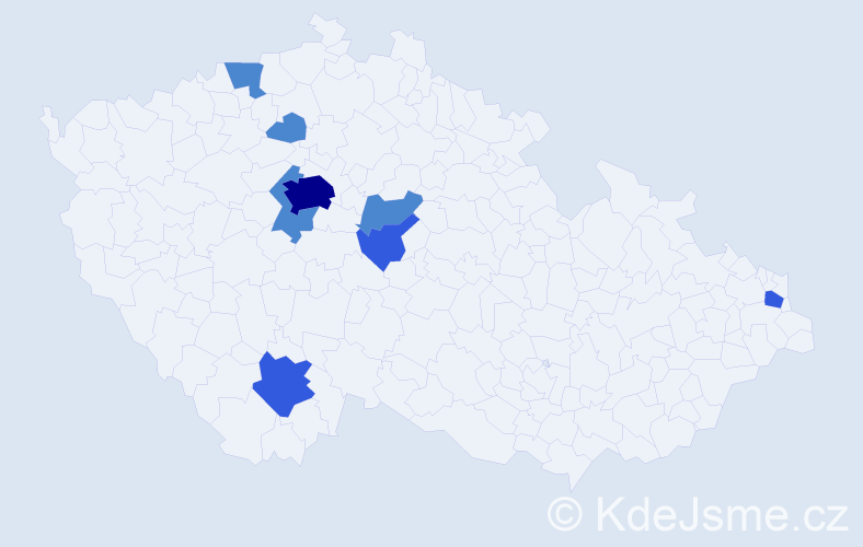 Příjmení: 'Czaková', počet výskytů 22 v celé ČR