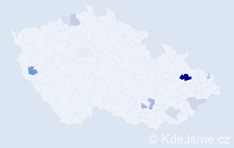 Příjmení: 'Dubovec', počet výskytů 14 v celé ČR