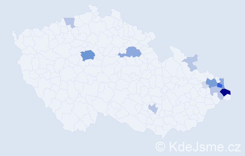 Příjmení: 'Milerská', počet výskytů 58 v celé ČR