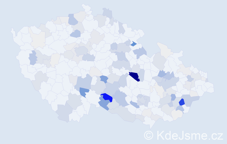 Příjmení: 'Martinů', počet výskytů 802 v celé ČR