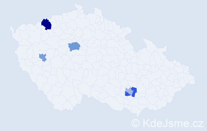 Příjmení: 'Kalčev', počet výskytů 11 v celé ČR