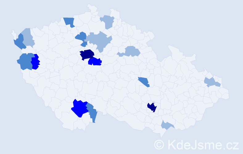 Příjmení: 'Pitoňáková', počet výskytů 41 v celé ČR