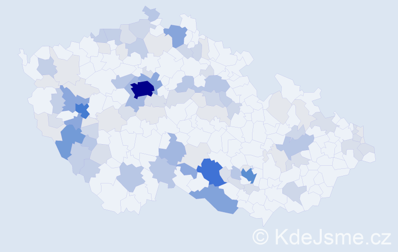 Příjmení: 'Bouzek', počet výskytů 349 v celé ČR