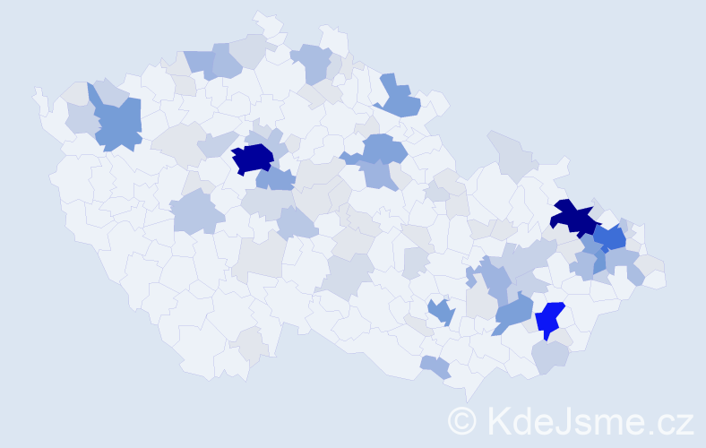 Příjmení: 'Hozová', počet výskytů 330 v celé ČR