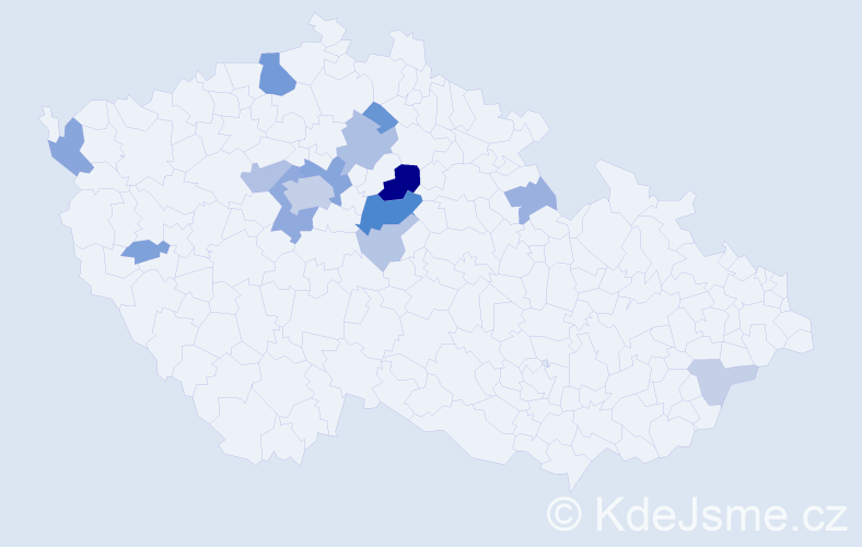 Příjmení: 'Bunc', počet výskytů 43 v celé ČR