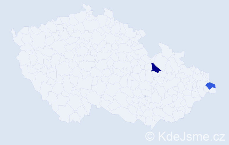 Příjmení: 'Kanczucká', počet výskytů 2 v celé ČR