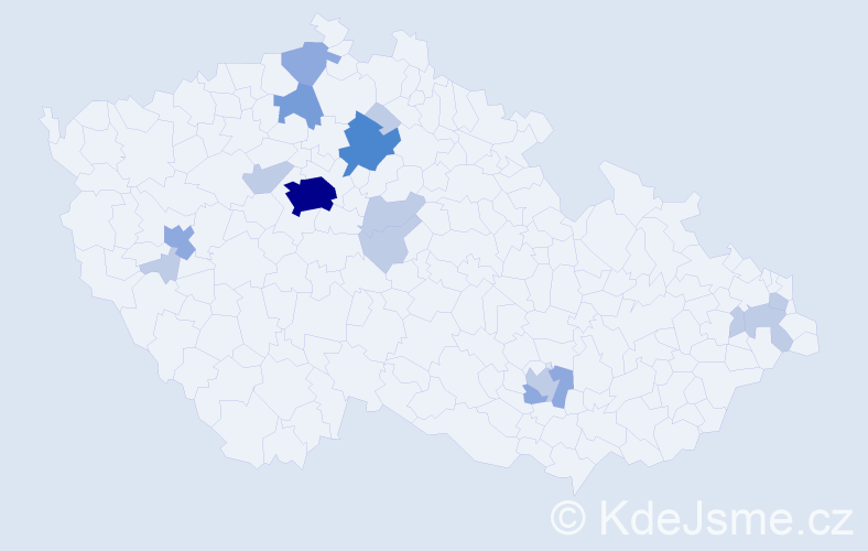 Příjmení: 'Bohdan', počet výskytů 33 v celé ČR
