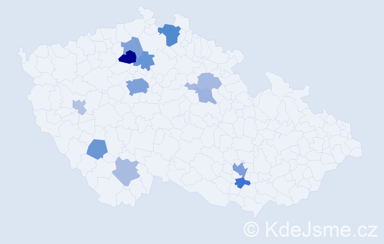 Příjmení: 'Velychko', počet výskytů 28 v celé ČR
