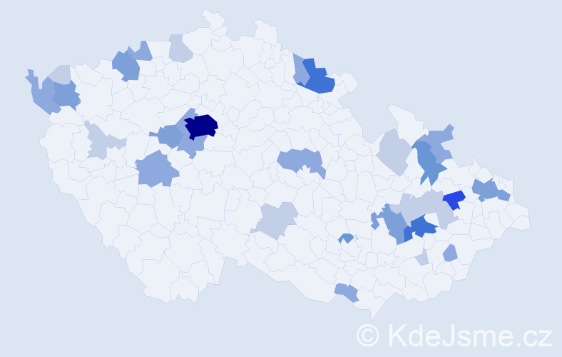 Příjmení: 'Bálint', počet výskytů 84 v celé ČR