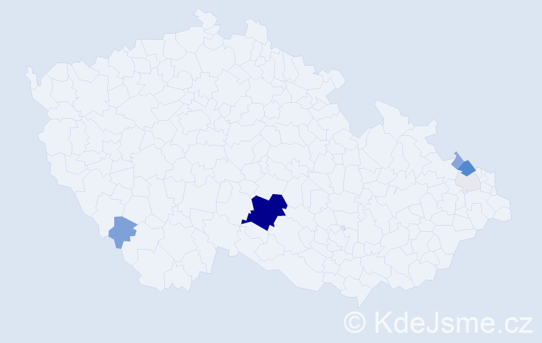 Příjmení: 'Kosak', počet výskytů 24 v celé ČR