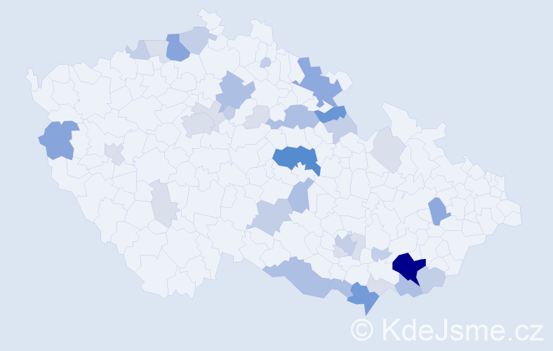 Příjmení: 'Radochová', počet výskytů 114 v celé ČR